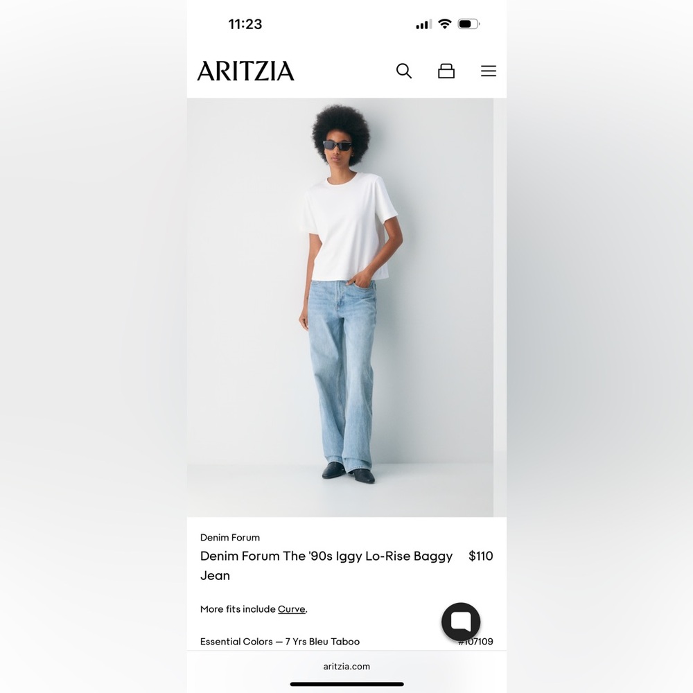 Denim Forum '90s Iggy Lo-Rise Baggy Jean - Light Blue